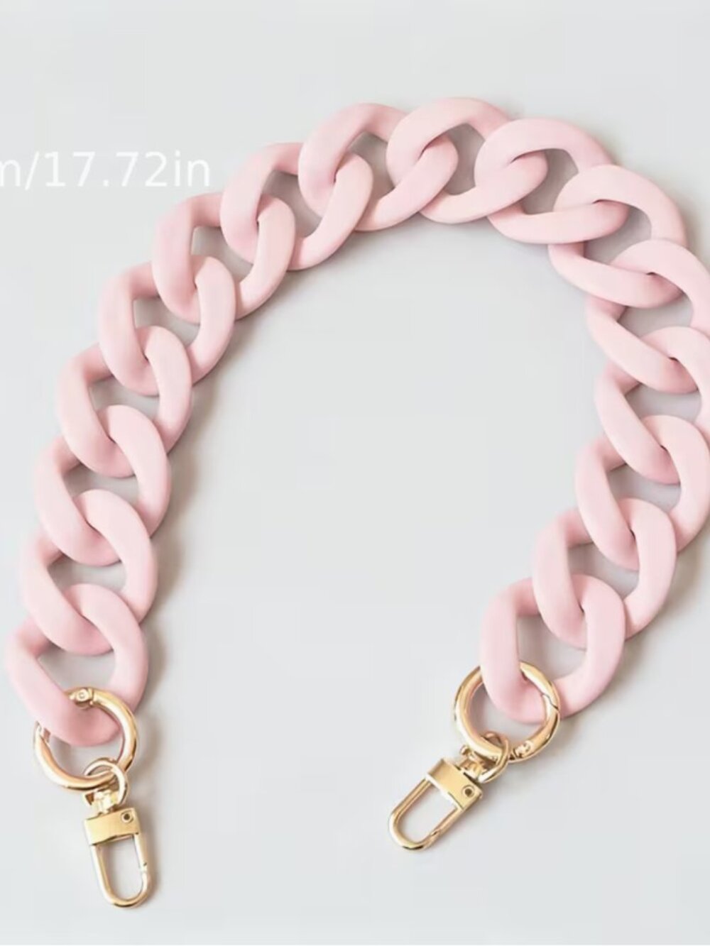 Pink Matte Bag Charm Acrylic Purse Handbag Wallet Phone Chain Replacement Strap